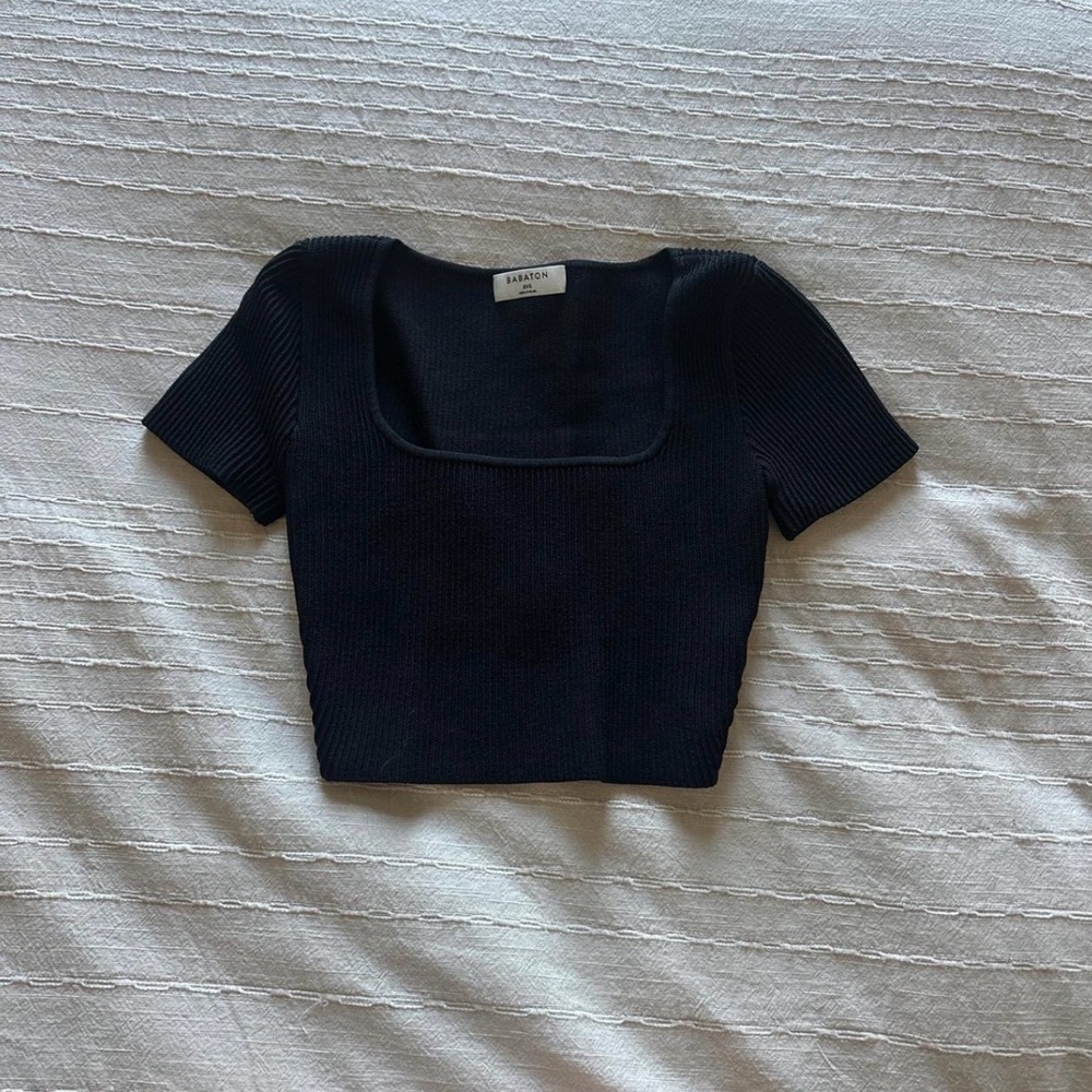 Aritzia Square-Neck Ribbed Top (Babaton)